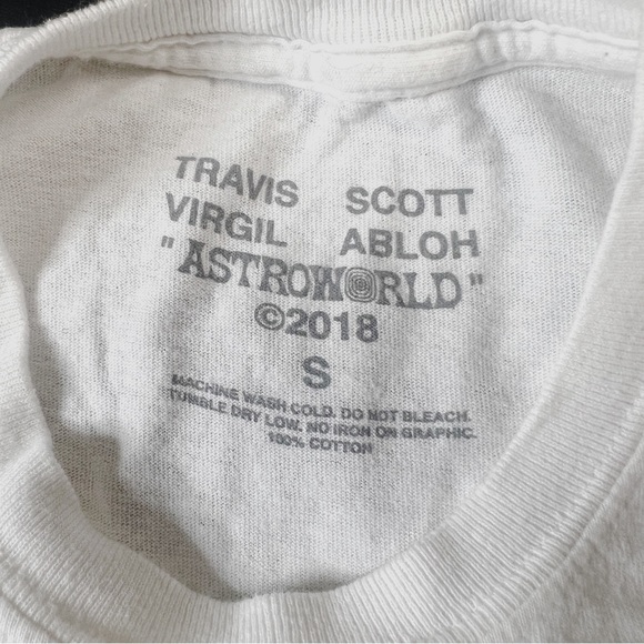 TRAVIS SCOTT x VIRGIN ABLOH Off White Astroworld Colab Double Sided Graphic Tee - Picture 7 of 9